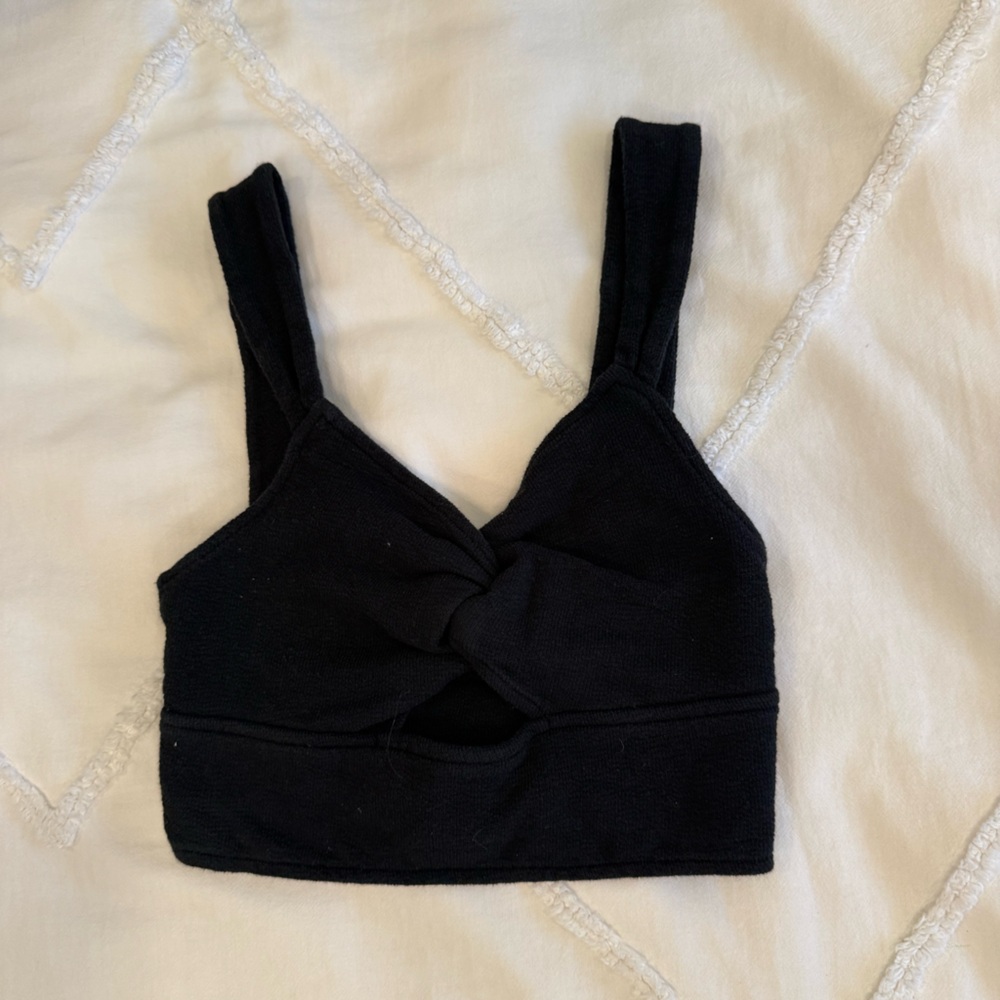Madewell Black Twist-Front Tank Top